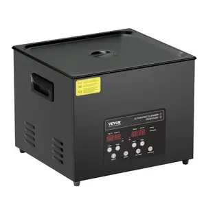 VEVOR 15L Ultra Sonic Cleaner, 360W Digital Ultrasonic Cleaning Machine with Gentle Mode Upgraded Degassing, 40kHz Industrial Ultrasound Cleaner with Heater Timer for Retainer, Jewelry, Tools