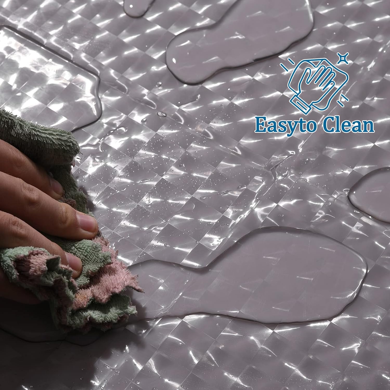 Bathroom Shower Curtain, Shower Curtain Liner, 1 Count Waterproof Shower Curtain with 12 Hooks, Bathroom Decor Supplies for Home Hotel Dormitory