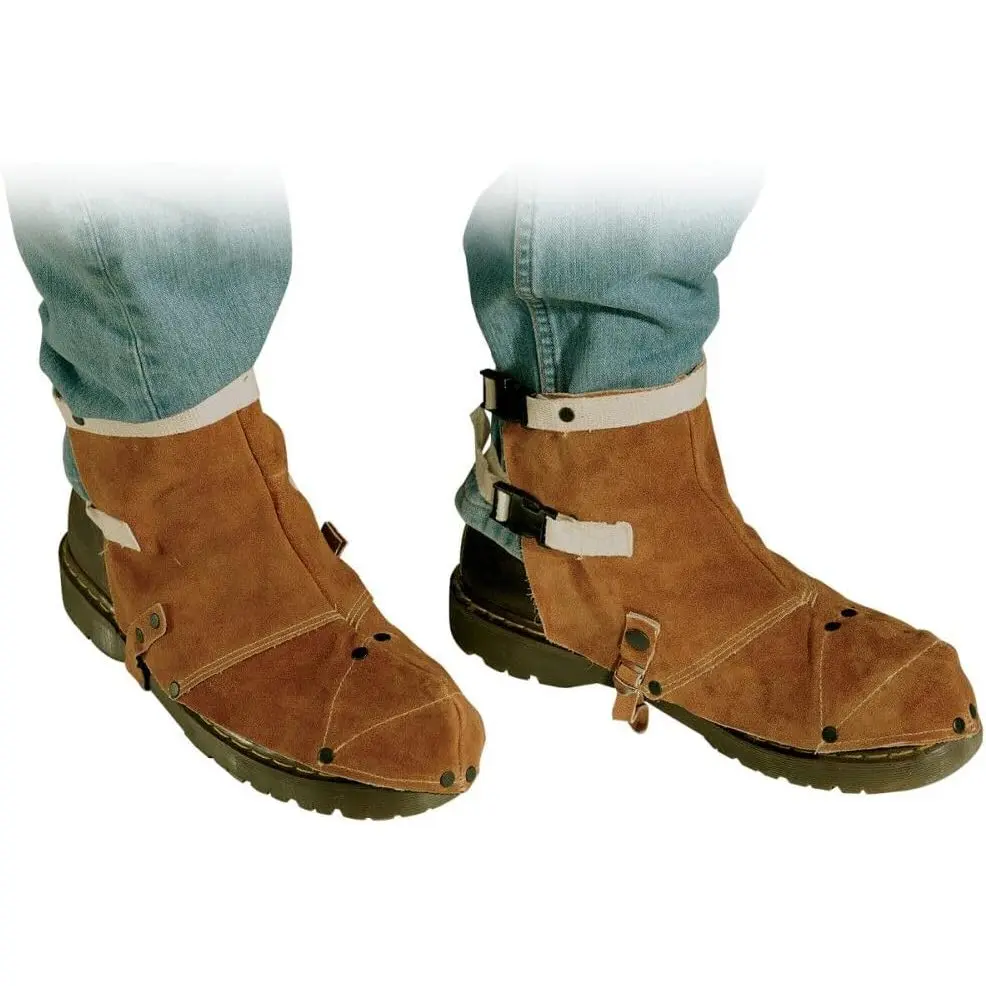 Motorcycle Shoe Protectors, Side Split Cowhide Leather Boot Guards, 1 Pair, for Riding Gear and Boot Care, for Everyday Household Use and Home Organization