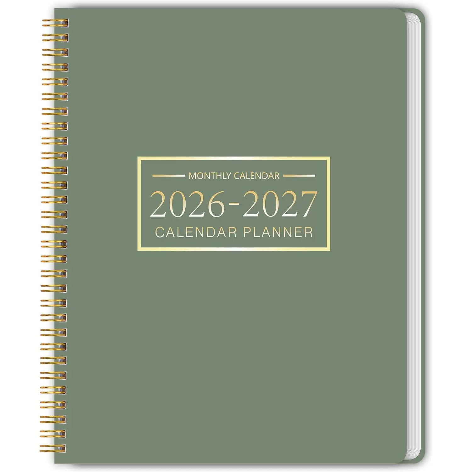 24-Month Monthly Planner 2026-2027 (Jan-Dec 2026-Dec 2027), 9x11 in Portable Size, PVC Cover, Spiral Bound, Teacher-Focused Time Management Organiser with Holiday Markers for School & Office (Green)