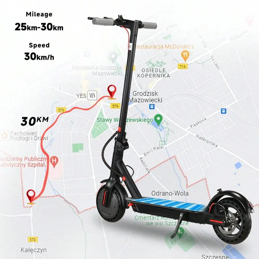 350W Adults Electric Scooter 36V 10.4Ah 8.5 Inch Outer Honeycomb Tires 20Mph Max Speed Escooter