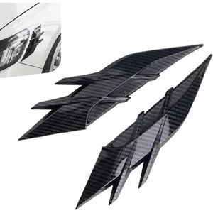 2 PCS Car Side Vent Hoods, 10" x 2.56" Auto Rear Bumper Diffuser Shark Fin Spoilers, Self-Adhesive Front Bumper Side Vent Grill Trim, Universal DIY Decoration for Most Cars (Carbon Fiber)