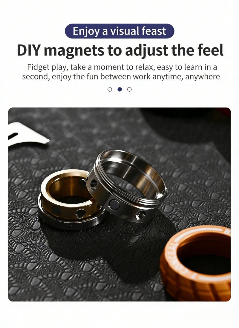 Star Wheel Rotating Ring Adult Stress Relief Toy Metal Ring Rotating Stress Relief Fingertip| Fingertip Rotating Ring Artifact