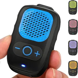 Wearable  Speaker, 30H Working Time Clip-  Jobsite Pro Water-Resistant Portable Speaker -- -in Mic for Hands-Free  and Calls, Blue, Non-