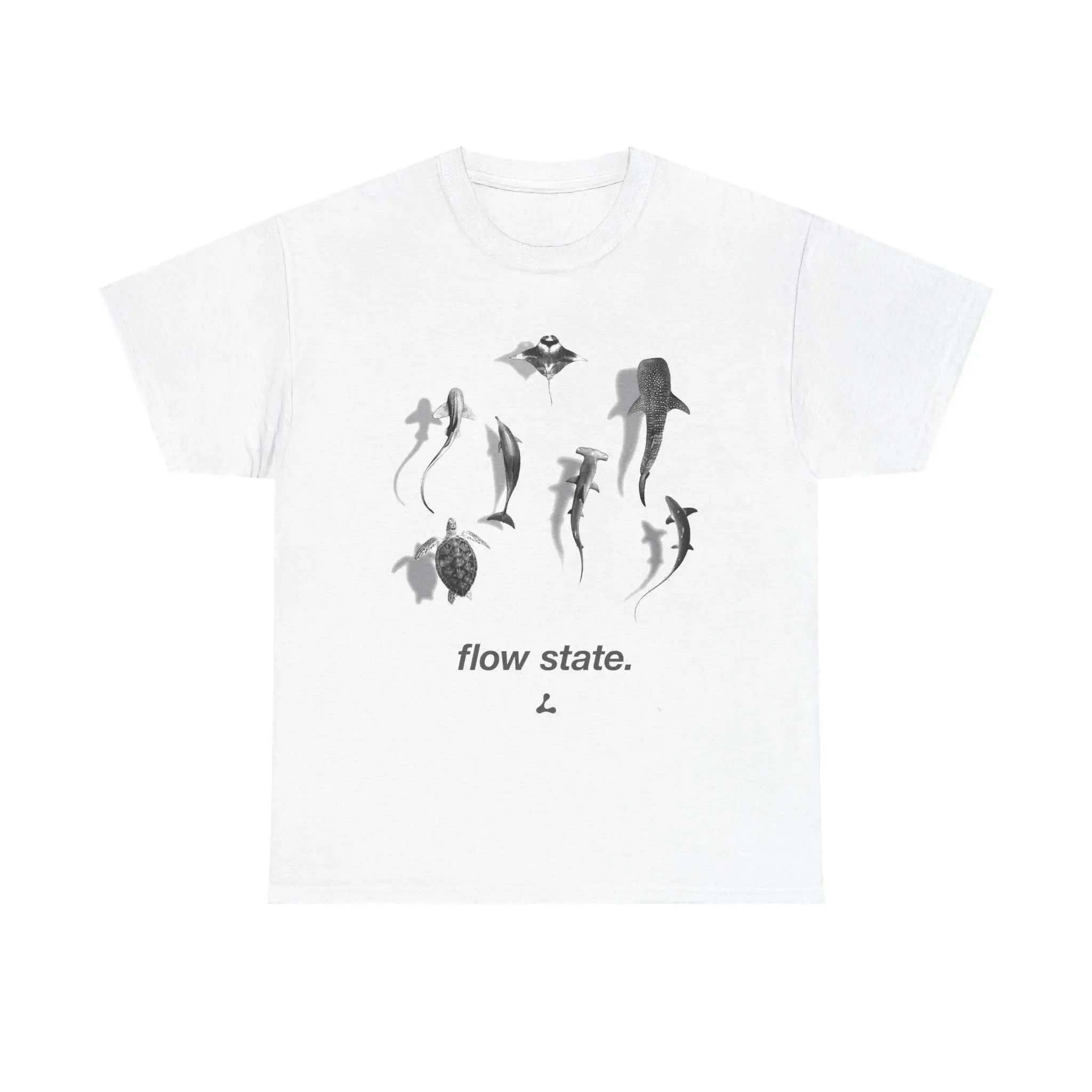 Vintage T Shirts Flow State Graphic Tee Shark Turtle Dolphin Hammerhead T Shirt for Men