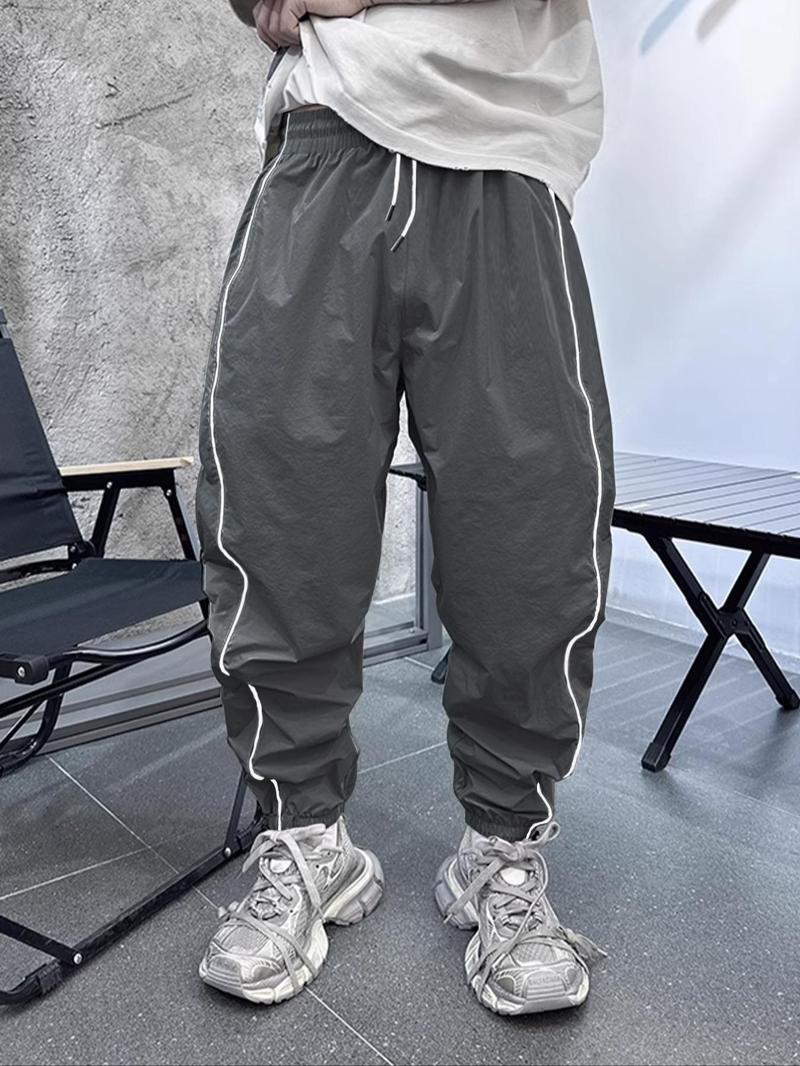Men's Side-Stripe Drawstring Waist Jogger Pants, Casual Sports Loose Trousers with Pocket for Spring & Fall, Fashion Men's Bottoms for Daily Wear