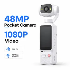 Portable Pocket Compact Gimbal Camera, 1080P Video Recorder with 1.97 HD Display, Sports Action Camera with Fill Light & 180° Rotatable Lens, Ideal for Vlogging, Travel Activities