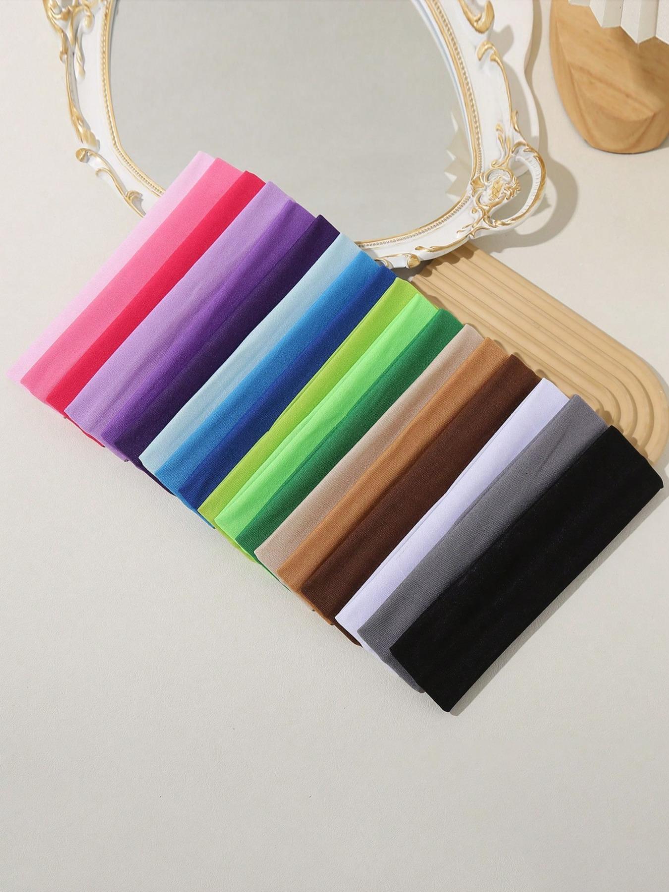 Solid Color Hair Band, High Stretch Hair Band for Women & Girls, Sweat Absorbing Hair Band for Gym Workout Running, Fashion Hair Accessories for Daily Wear, Elastic Headband