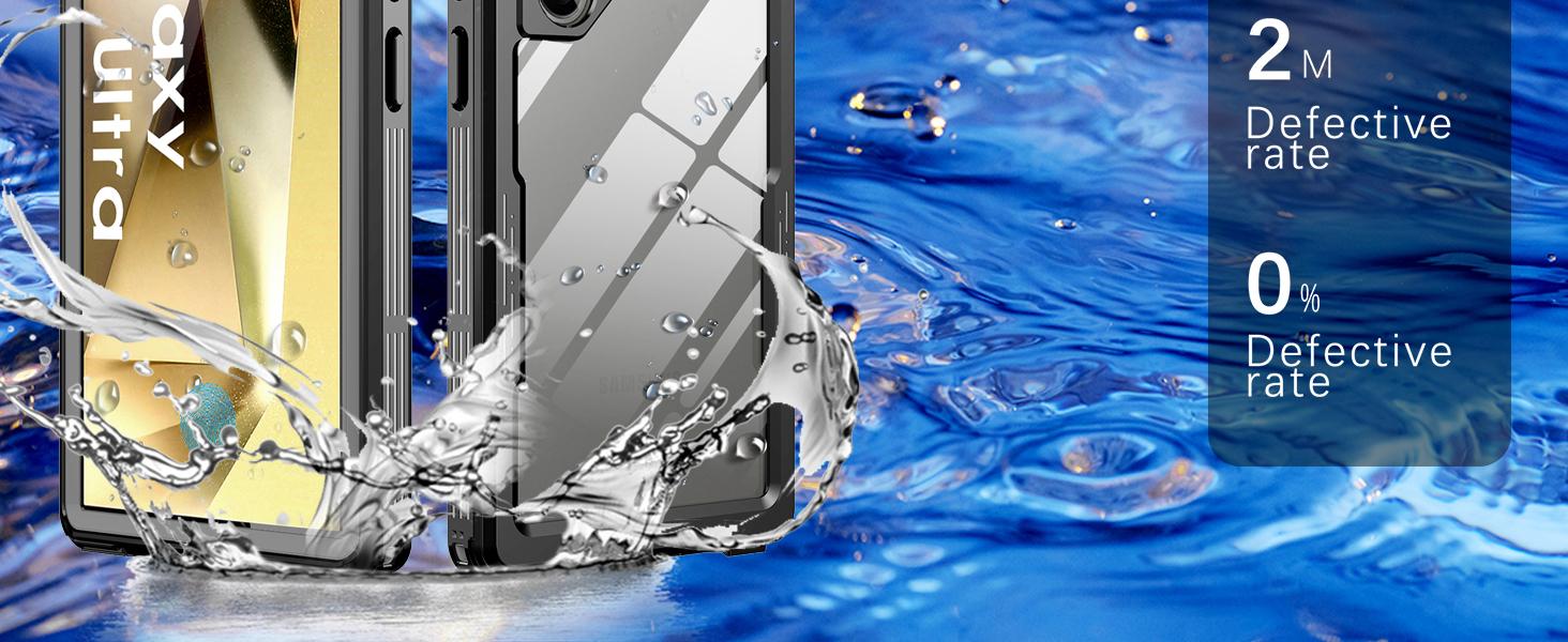 Rugged Mobile Phone Accessory Protective Shell - Full Body Waterproof, Shockproof, Drop-Proof Phone Protective Case with Built-in Screen Protector for Samsung Galaxy S24 Ultra 5G, Black/Clear Rugged Shell Accessories