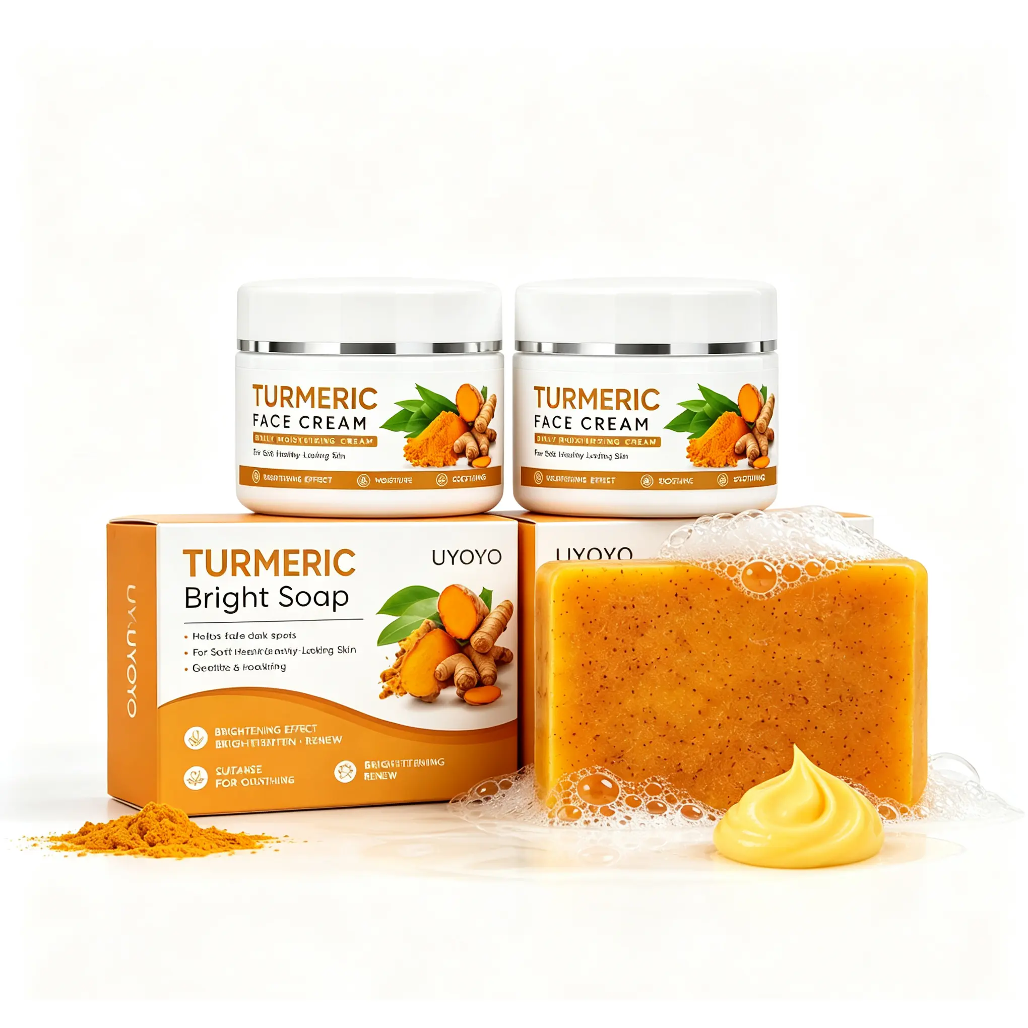 2-PACK Turmeric Glow Brightening Moisturizer Duo, TikTok Viral Fave, Cost-Saving Skincare for Radiant Skin