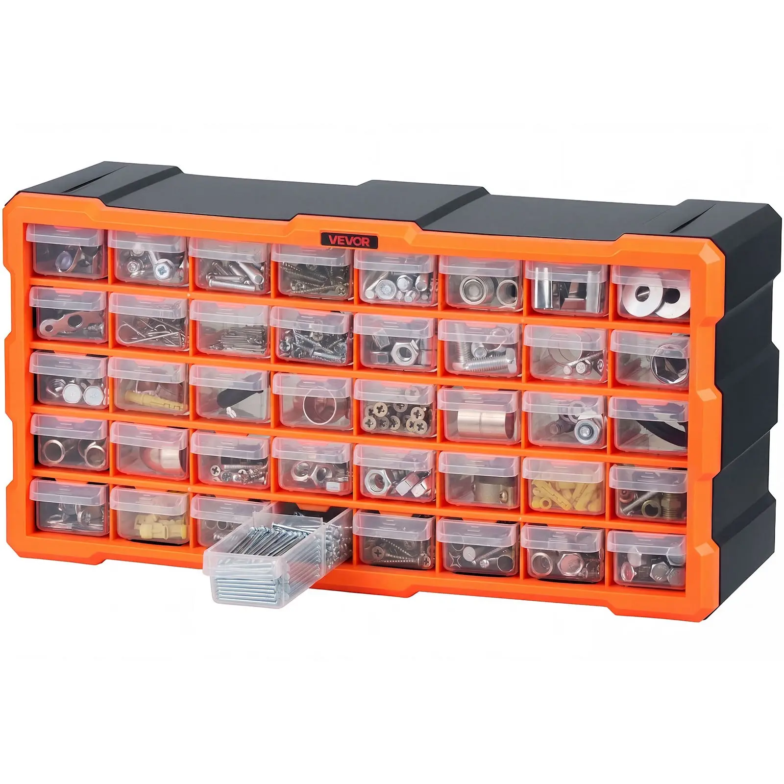 VEVOR 40-Drawer Storage Organizer, Plastic, Drawer Storage Cabinet for Garage Organization, Stackable Small Parts Organizer, Wall-Mounted Toolbox, for Hardware, Beads, Screws, Crafts, Building Bricks
