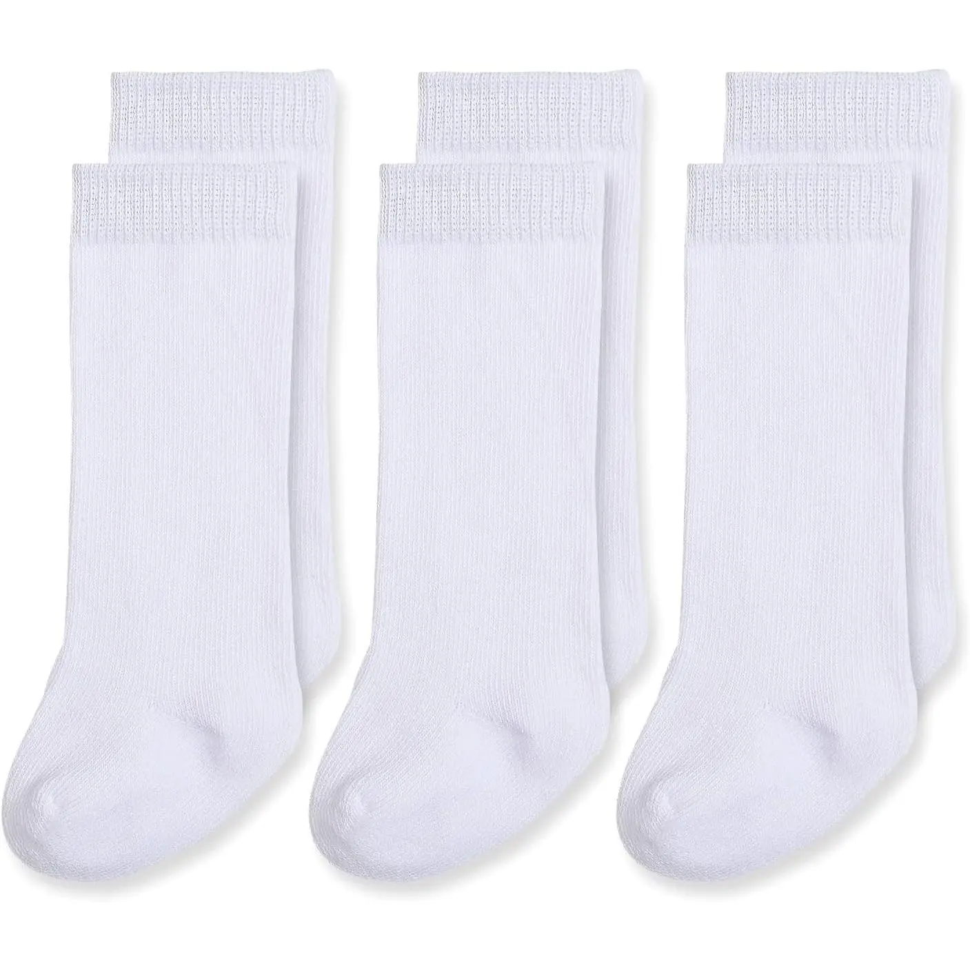 Seamless Baby Knee High Socks Solid Cotton Stockings for Boys/Girls 0-3/3-6/6-12/12-24 Months 3 PackGift
