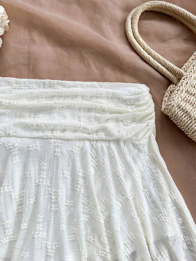 Women's Plain Asymmetrical Hem Skirt, Casual  Short Skirt for Summer, Fashion Women's Skirt for Beach Holiday