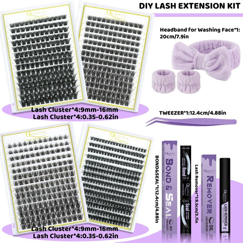 Eyelash Extension Kit, Eyelash Set, 1 Box Individual False Eyelashes with Eyelash Glue & Remover & Tweezers & Headband & Wristband, Eye Makeup Enhancement Tool for Women, Cosmetic