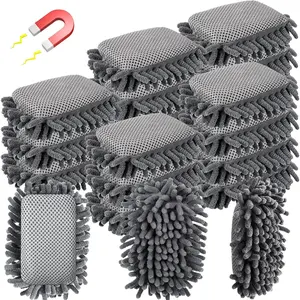 18 Pcs Bulk Magnetic Microfiber Shag Dry Erase Erasers, Washable Colorful Gray White Board Erasers for Chalk Markers, Suitable for Home Office Use