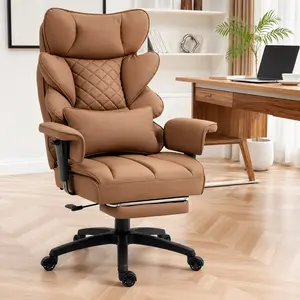 Ergonomic Office Chair - Big & Tall Executive Desk Chair with Pocket Spring Lumbar Support, High-Back Adjustable Gaming Chair, Removable Footrest & 3D Armrests