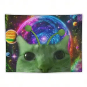 Funny Kitten Flag Cat Tapestry For Teen Bedroom Wall Hanging College Decor Indoor Outdoor Poster
