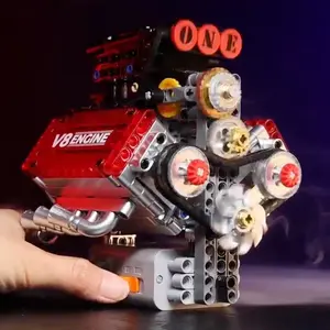 478pcs V8 Engine Motorized Simulation Model Electrically Drive MOC Building Blocks Technical Car Parts Creative DIY Assembly Toys Holiday Gifts