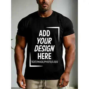Personalized Customized Men's T-Shirt | Support Photo Text Logo Personalized Printing | Cotton Short Sleeve Printed Top | New Year's Gift/Family Party/Valentine's Day Dress