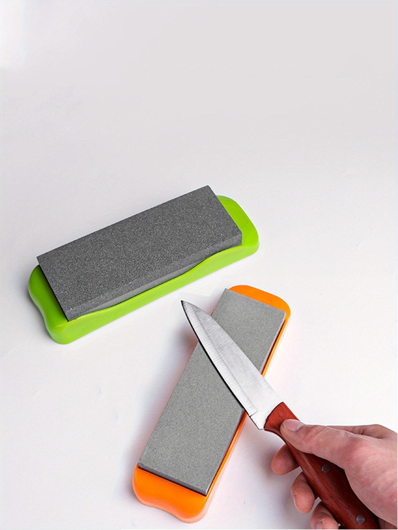 1 Piece Premium Double Sided Knife Sharpening Stone - Durable Highly Abrasive Knives with Non-Slip Base - Easy to Sharpen Knives with Precision for Home Kitchens and Food Trucks