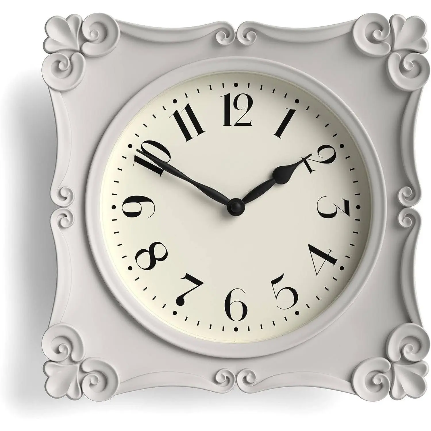 ® Rialto wall Clock | Ornate  Style Square Clock | 10" |  | Ideal for the Living Room or Bedroom
