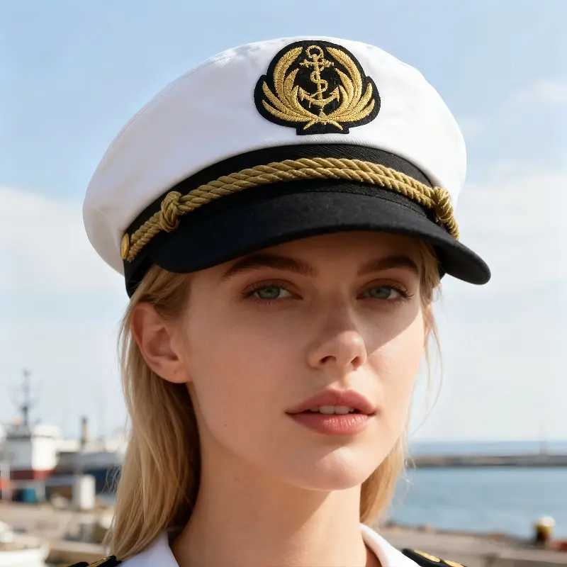 Festival Yacht Captain Hat, Adjustable Sailor Hat for Boat Cruise, Beach - Nautical Outfits for Women, Costume Accessories for Halloween, Adult Party, Cosplay & Carnival | Unisex Party Hats for Cruise, Sailor Theme
