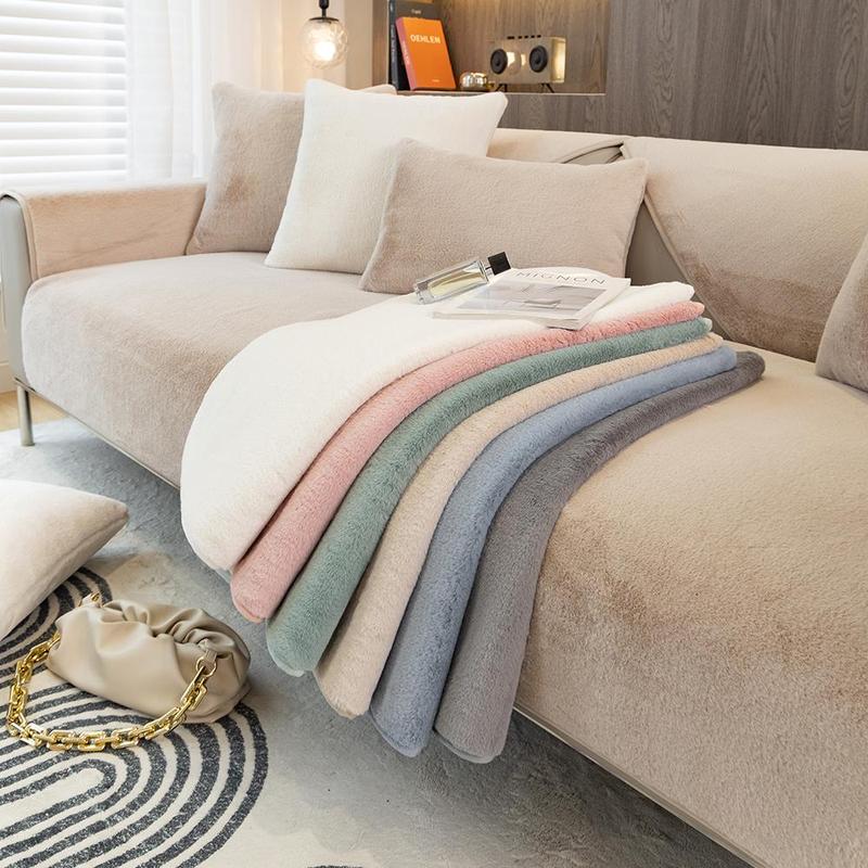Solid Color Sofa Cover, 1 Count Soft Comfortable Sofa Towel, Non-slip Couch Cover, Sofa Protector for Home Living Room, Bedroom