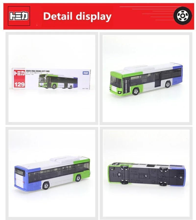 Takara Tomy Long Type Tomica No.129 Isuzu Erga Osaka City Bus Car Alloy Vehicle Diecast Metal Model Kids Xmas Gift Toys for Boys