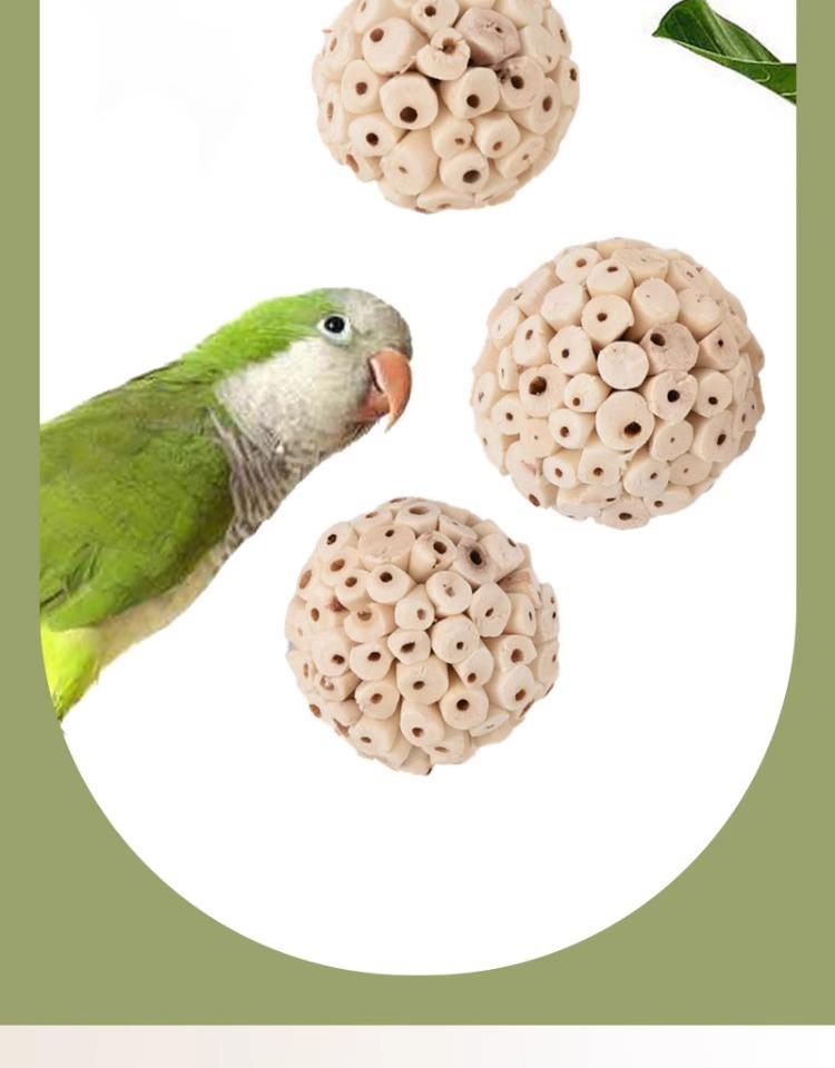 Destructive Parrot Chew Toy, Gnawing & Boredom Relief, Stress Reducing Fun Toy for Intelligence, Hanging Cage Ball for Budgie Cockatiel Lovebird Conure