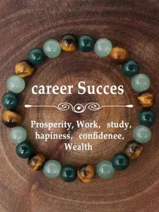 Tiger Eye and Garnet Wealth Bracelet, Natural Stone Bead Chain, Attracts Prosperity, Lucky Crystal Jewelry, Birthday Gift for Friends, Stone Bracelets