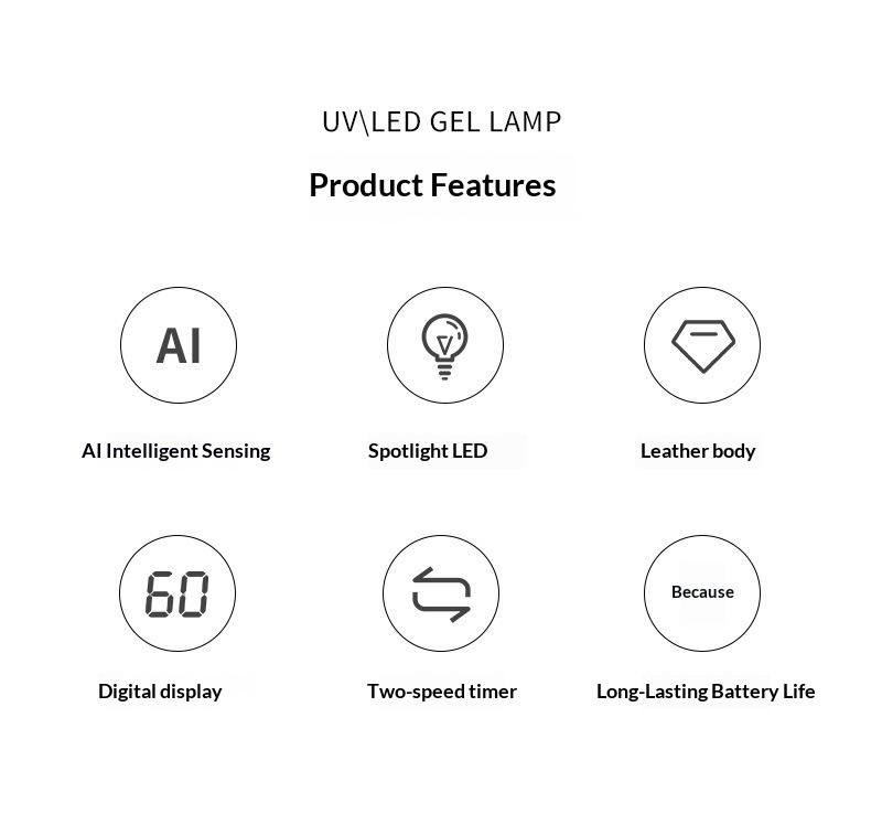 Nail straight light intelligent touch sensing nail sticker quick drying nail sticker diamond curing light straight light portable light bracket Fast LED Dryer with Timer