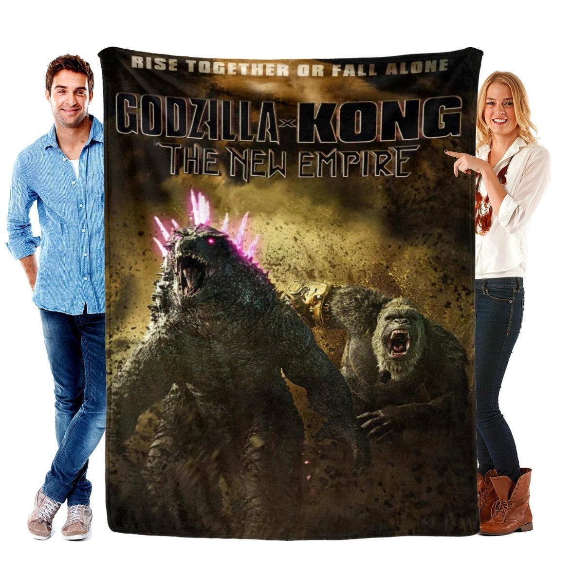 Kong Vs Godzilla Soft Comfy Blanket, Soft Lightweight Throw for Bed Sofa Office Camping Travel, Perfect Gift for Sci-Fi Fans.