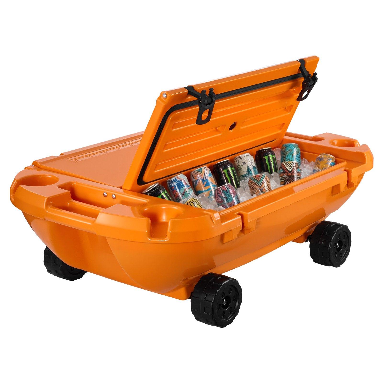 VEVOR Floating Cooler, 40 QT Floating Ice Chest with Dry Storage, Wheels & Tow Rope, Premium LLDPE Amphibious Drink Cooler for Water & Land, Cruise Stable on Lake, River, Pool, Beach, Kayak, Orange VEVOR Floating Cooler, 40 QT Floating Ice Chest with Dry Storage, Wheels & Tow Rope, Premium LLDPE Amphibious Drink Cooler for Water & Land, Cruise Stable on Lake, River, Pool, Beach, Kayak, Orange