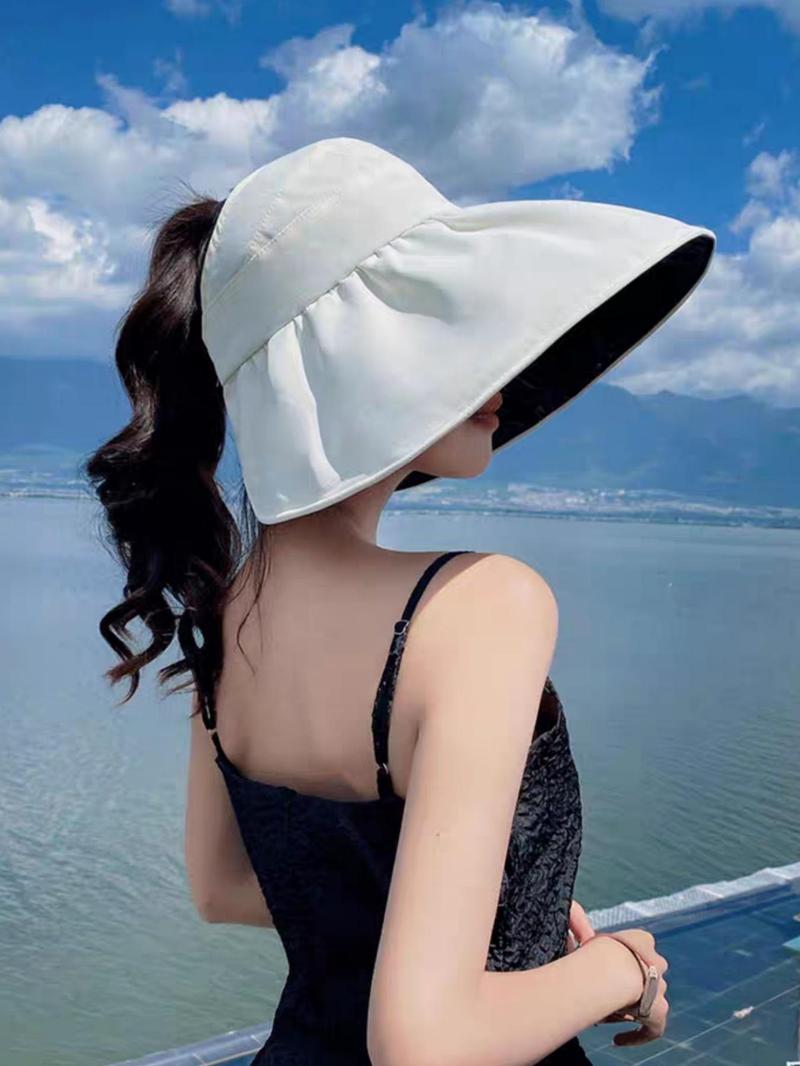 Women's Sun Protection Foldable Sun Hat, Casual Outdoor Travel Hat for Women & Girls, Fashion Accessories for Daily Wear, Sunhat