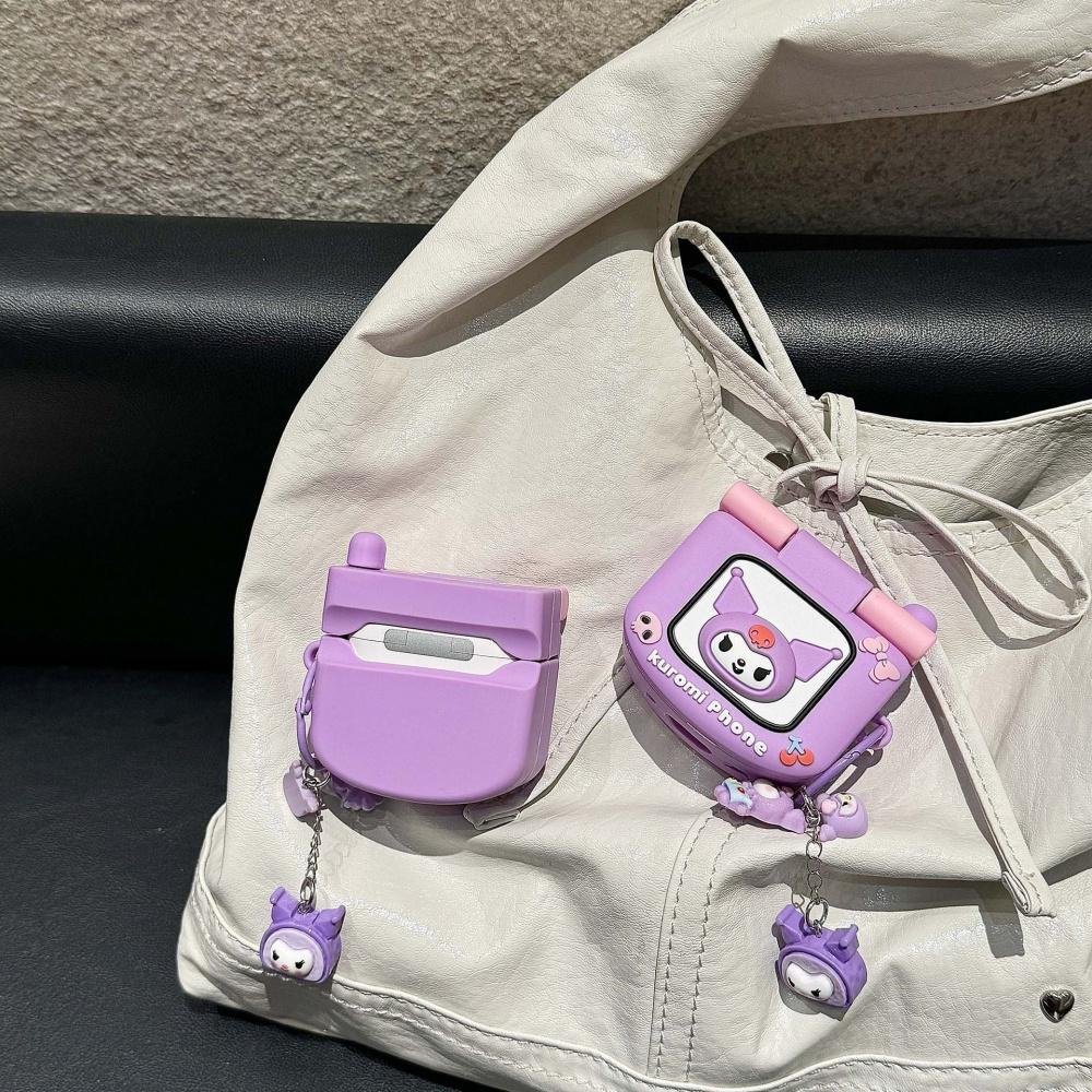 Cute Anime Figure The Power Girls Flip Phone SiliconeWireless Earphone Protective Case For Airpods PerfectSurprise Gifts