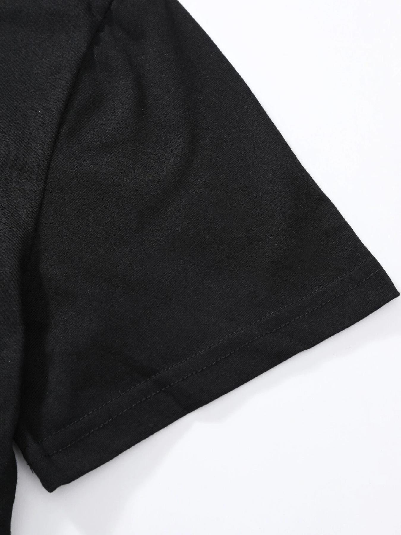 Men's Regular Fit Letter Print Round Neck Sleep Tee, Casual Soft Comfortable Short Sleeve Crew Neck Fitted T-shirt for All Seasons, Sleepwear & Loungewear for Men