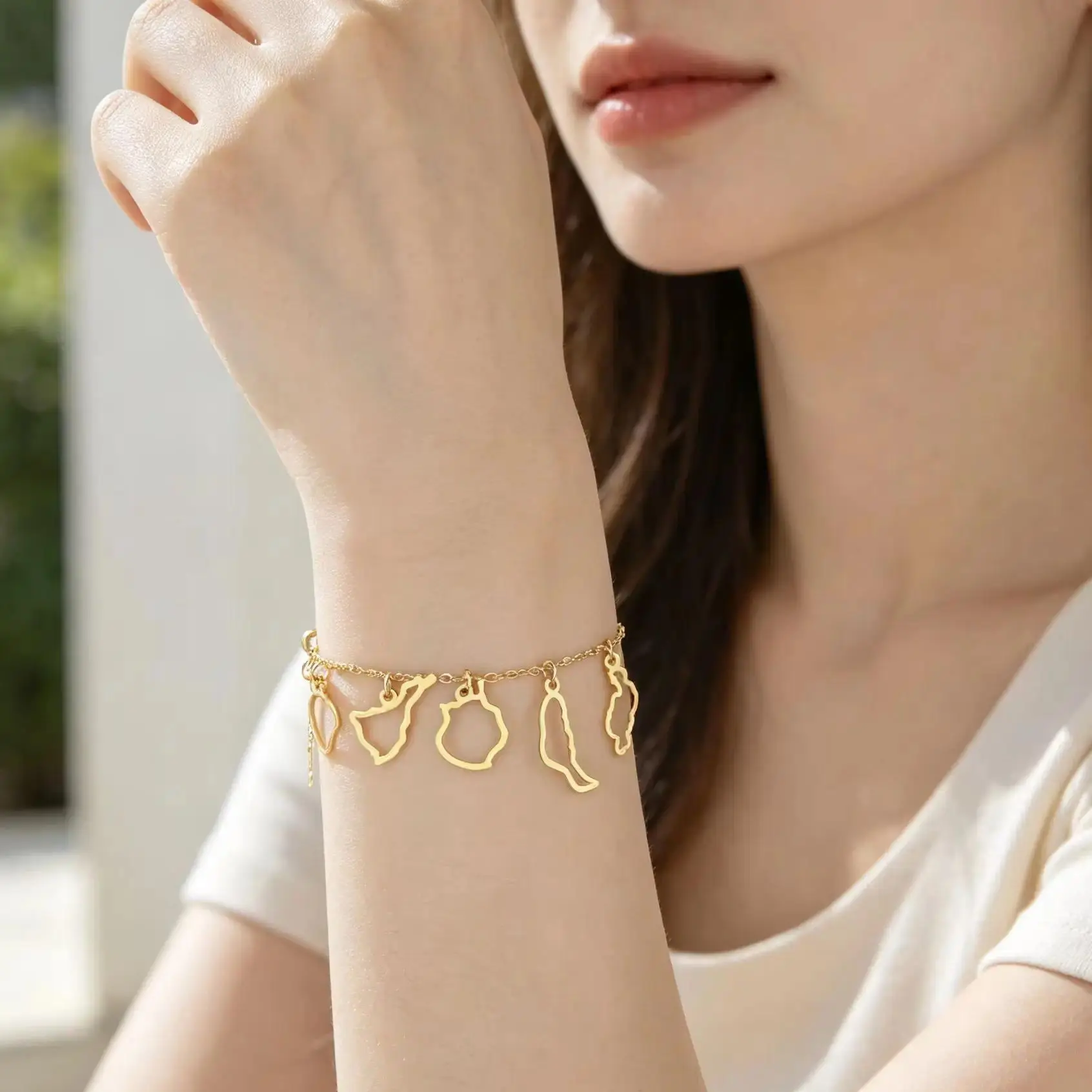 Canary Islands Bracelet Stainless Steel La Palma Ei Hierro La Gomera Tenerife Gran Canaria Fuerteventura Lanzarote Bracelet Gift