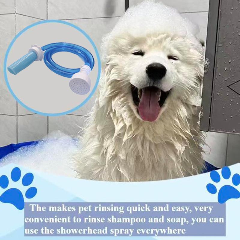 Slide-On Bathtub Faucet Sprayer Attachment – Ultra-Flexible Dog Shower Adapter Portable handheld pet shower head - connects to bathtub spout with a 5-foot hose.No installation needed, perfect for quick rinses.Easy to use whenever you need it.