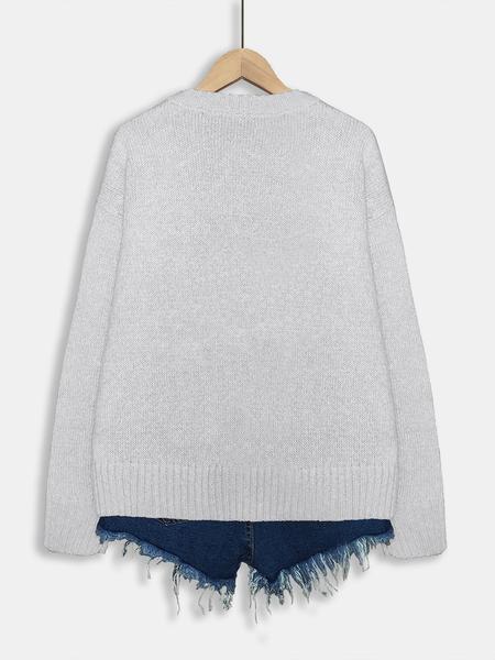 Women's Cartoon Animal Print Round Neck Sweater, Casual Long Sleeve Crew Neck Jumper for Fall & Winter, Fashion Women's Knitwear for Daily Wear, Tops