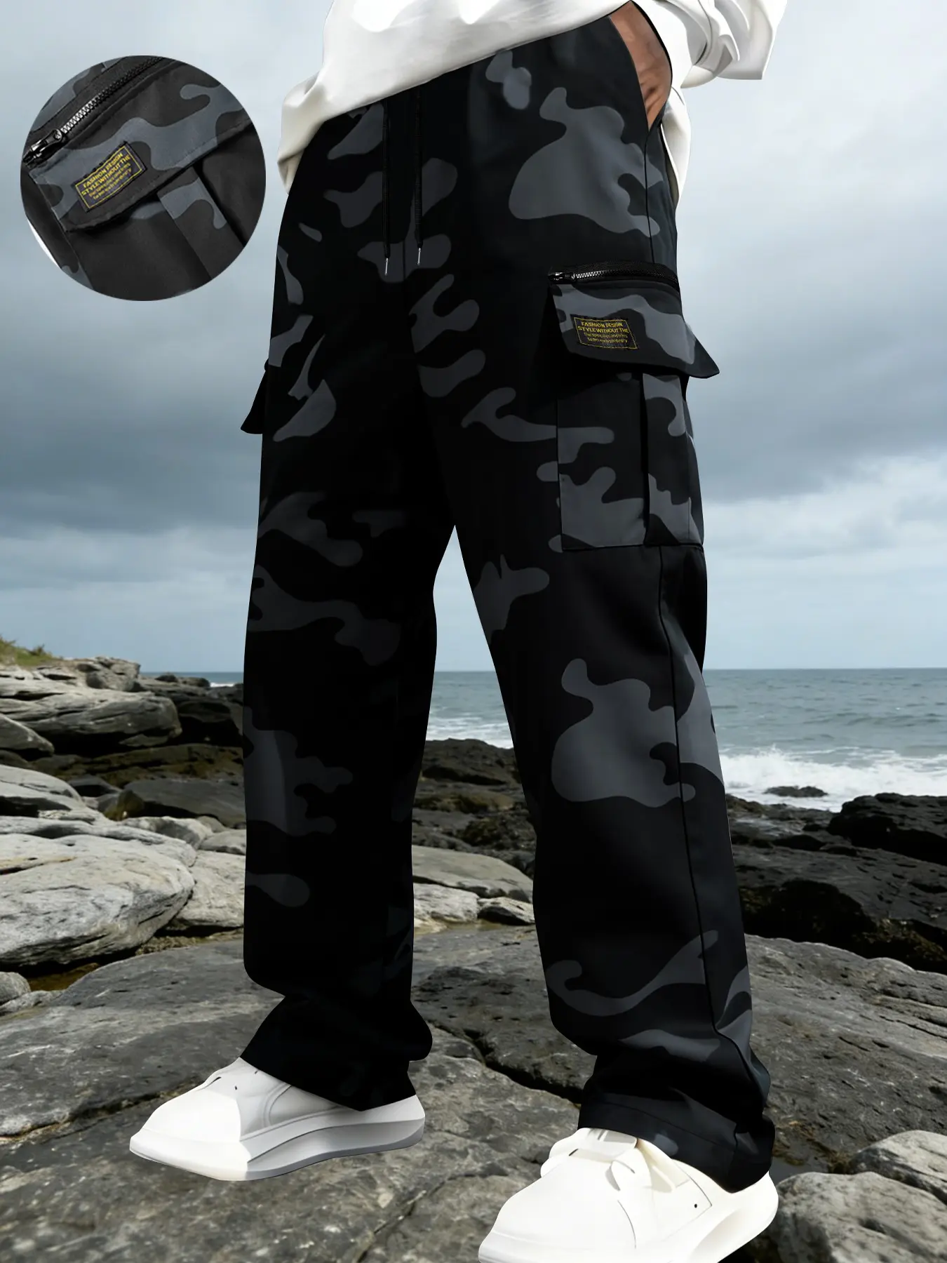 Men's Fashion Cargo Camouflage Pants, Lightweight Breathable Comfort, Durable for Sports Outdoor Hiking Daily Leisure, Perfect Gift