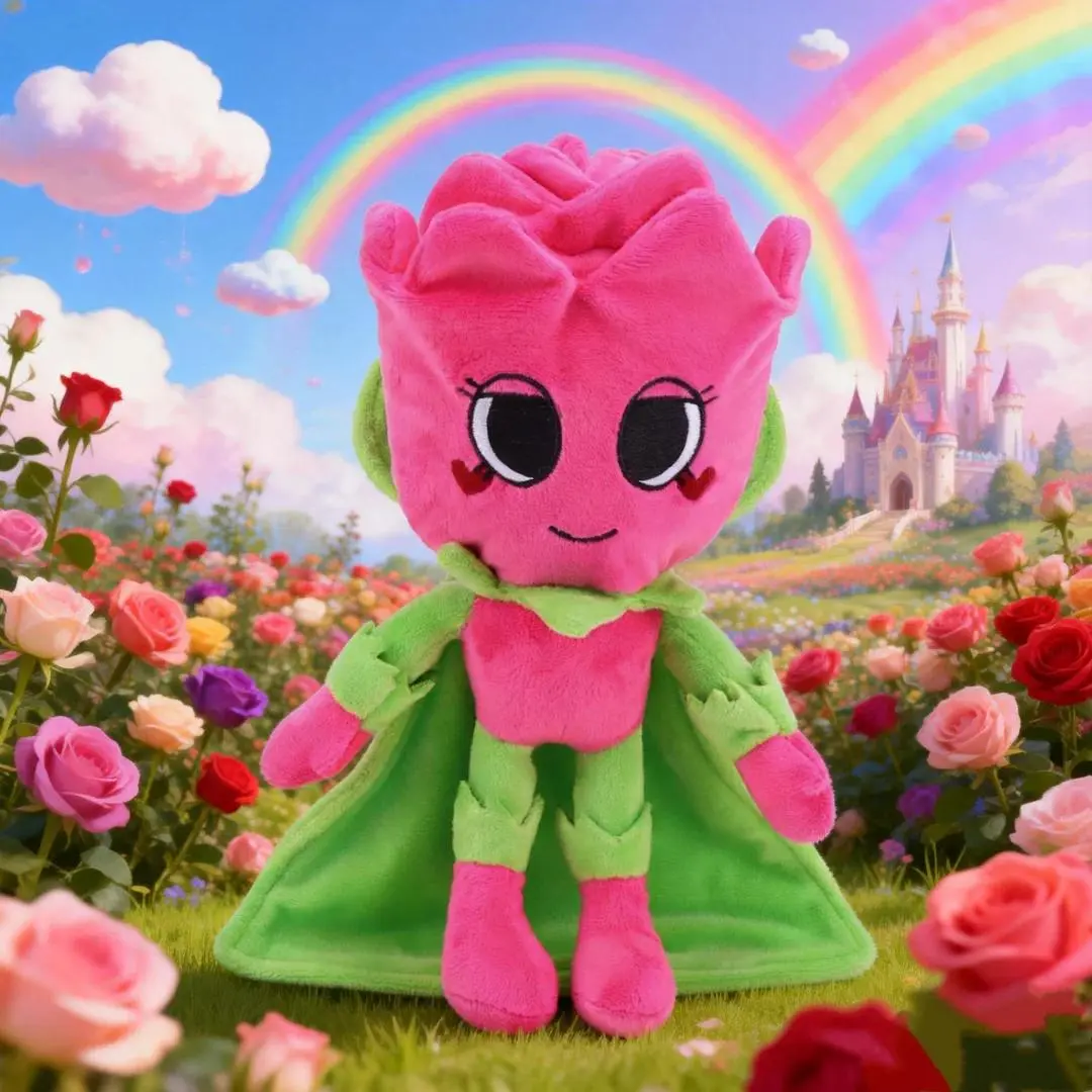 Kawaii Game Peripheral Plush Toy Rose Toy Beautiful Roses Plush Toy  Valentine's Day and New Year's Gift Christmas Birthday Gift
