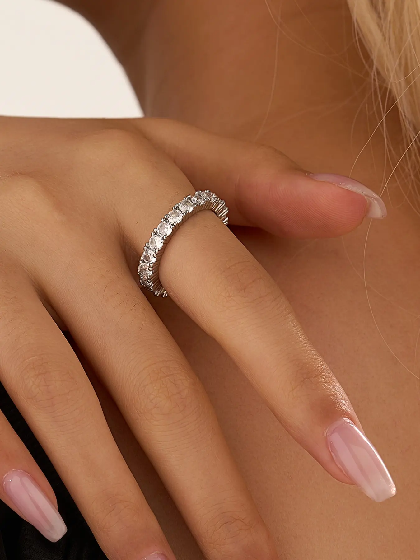 Elegant Rhinestone Decorated Ring, Cubic Zirconia Rings, Beautiful Rings, Fashion Accessories for Women & Men, Trendy All-match & Exquisite Jewelry for Birthday Gift