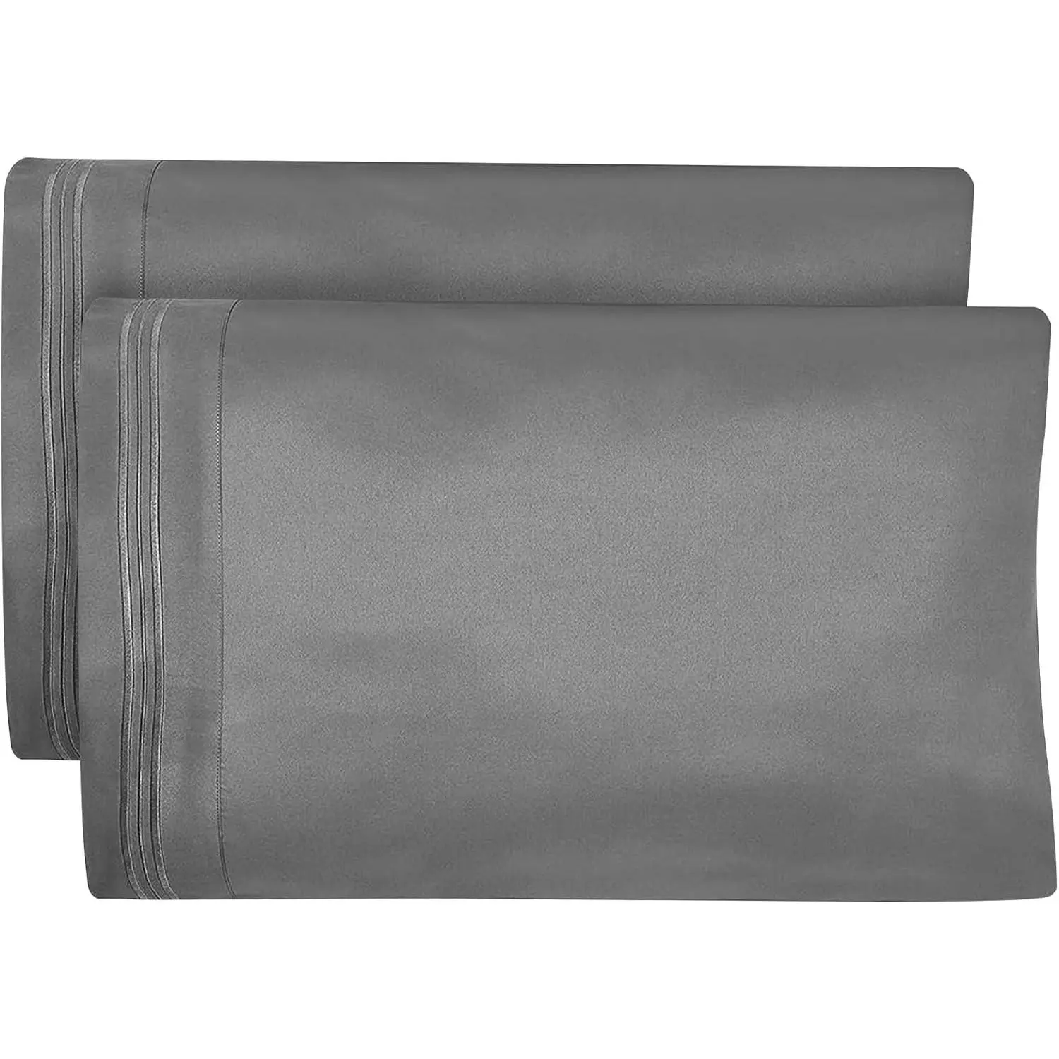 Pillow Cases Set of 2 - Double Brushed 1500 Luxury Series Microfiber - Envelope Closure, Wrinkle- Free, Cooling Pillow Cases -  Size Pillow Cases Set of 2 (20 x 40, Gray)
