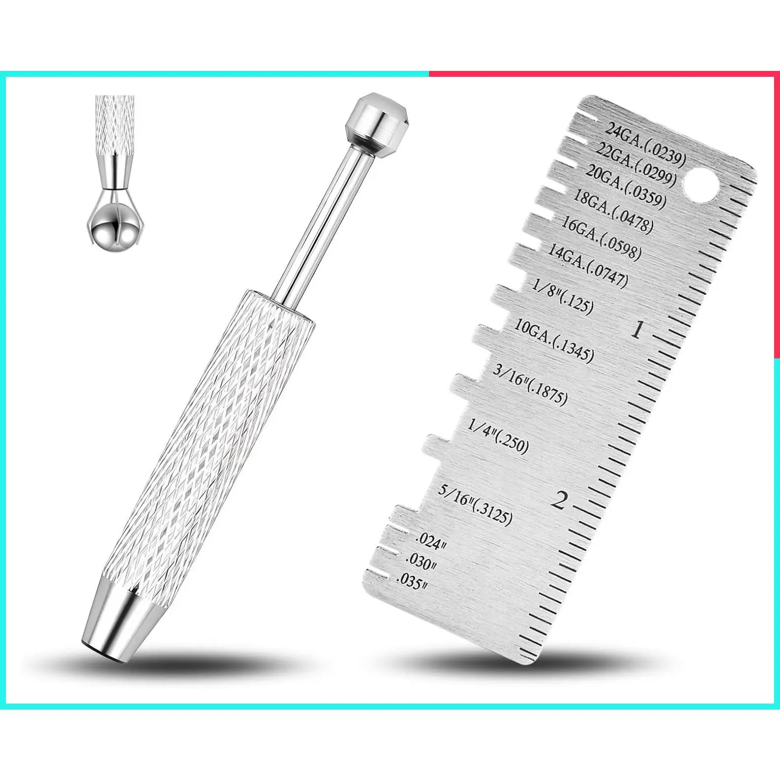 Stainless Steel Body Piercing Taper Ball Grabber Tool - Gauge Measurement for Ear Nose Lip - Jewelry Kit
