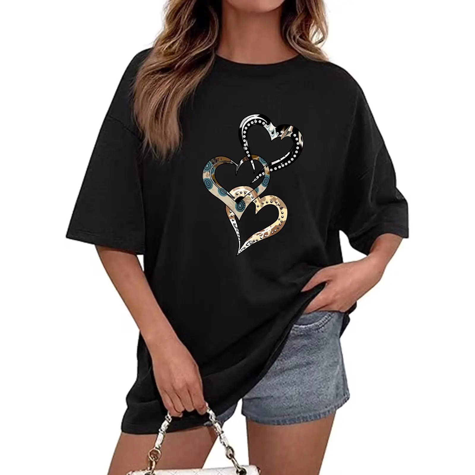 Women's Steampunk Heart Mechanical Design Oversized Baggy T-Shirt - Casual Wear Alt Style Streetwear Summer Top, Ideal for Pairing with Jeans, Gift for Her, Loose-Fitting