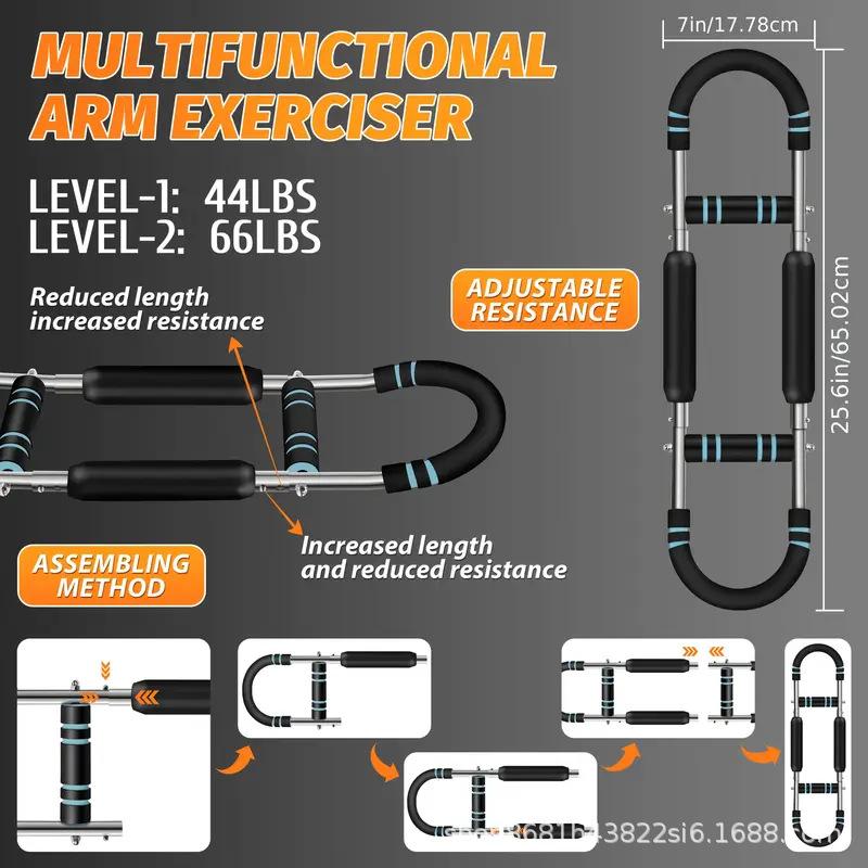 U-Shaped Stretch Arm Strength Trainer, Adjustable Indoor Exercise Fitness Resistance Device, Three-Hole Home Use