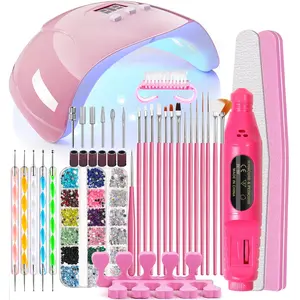 Nail Art Tool Set, Nail Art UV Lamp,Gel Nail Polish Glue Drying Machine,Electric Nail Drill, Low Noise Gel Art Remover,Electric Nail Drill Bits ,Nail art brushes,Nail Art Painting Pen, Nail art rhinestones,Premium Mani-Pedi Tools