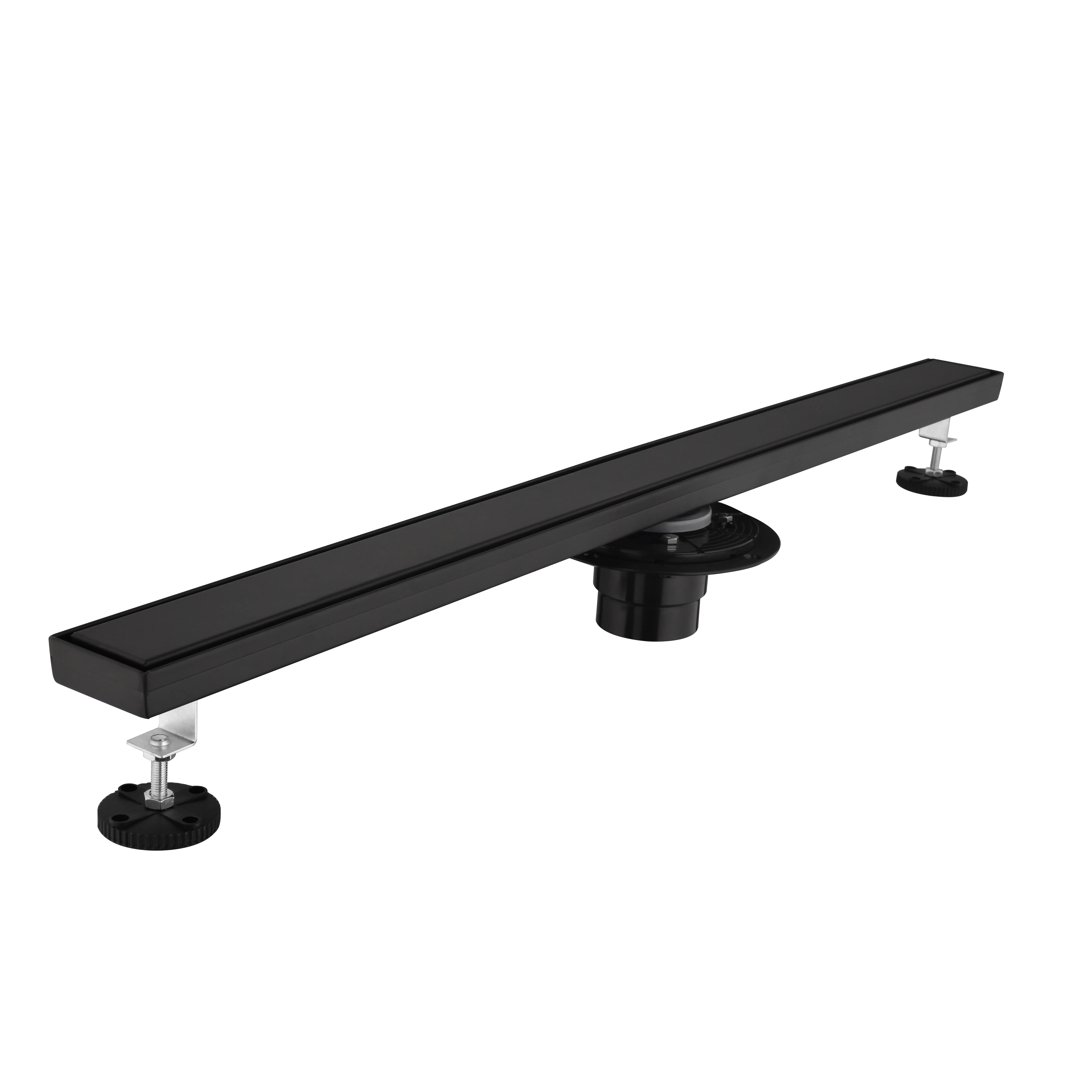ARCH 32 Inch Linear Shower Drain with Removable Cover, 304 Stainless Steel Bathroom Floor Drain with Hair Strainer and Leveling Feet, Flange, Brushed Finish, for Walk-in Shower, Wet Room, Tile Installation, Bathroom Shower Door for Bathtub