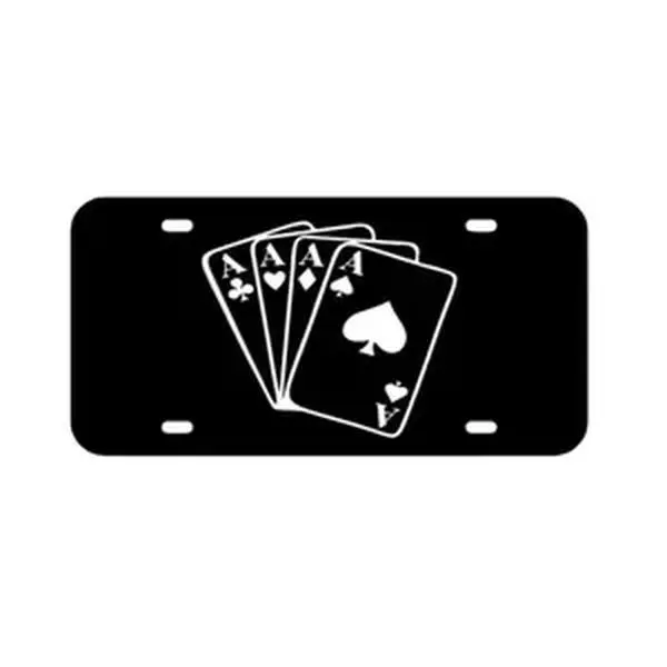 Paying Cards license plate，Long-term use,Car Decor- 12x6 In front license plate, – Made in USA, Car Truck Tag Humor Trucks & Cars, 4 Pre-Drilled Holes,Easy Installation,Perfect Gift Ideas black design
