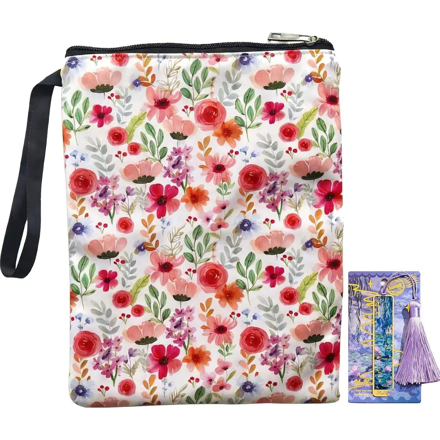 Book Sleeve Bag Protector Pouch, Flower Bookish Cover | , With Bookmark Zipper, Printed  Bag, For Reader  Students Sisters Women